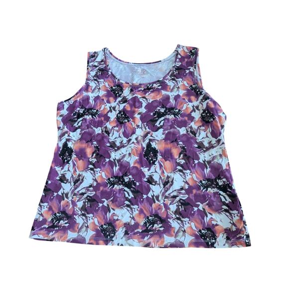 212 Collective Tops - 212 Collective women's camisole tank top shirt purple floral size Large
